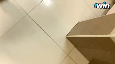 first time making sex video in a public restroom and full of people - too risky