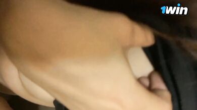 first time making sex video in a public restroom and full of people - too risky