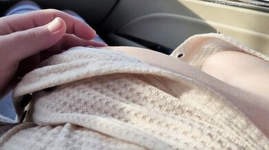 Touching Big Natural Boobs Stepsister after College 18+ in the Car