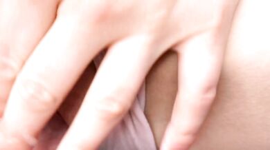 What do a mature woman's cotton panties hide?