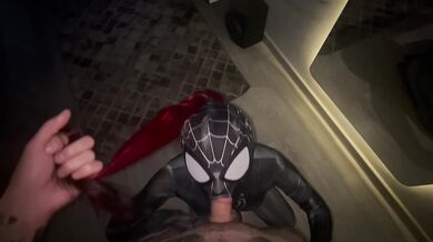 Hot girl in a spider costume reveals her secret!
