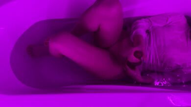 I took a bath and fucked myself with a big dildo