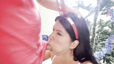 CHRISTMAS SEX - Busty and curvy stepmother has sex with her stepson