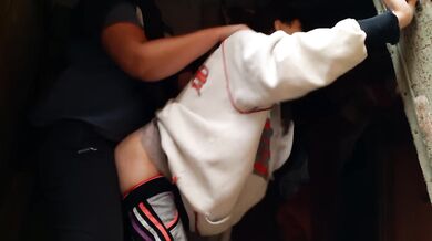 I fuck my girlfriend hard with a strapon and hold her by the hair in an abandoned house
