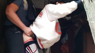 I fuck my girlfriend hard with a strapon and hold her by the hair in an abandoned house