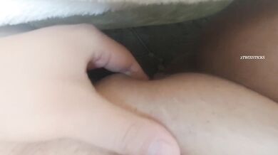 I was masturbating and my girlfriend climbed under the blanket and started eating my pussy homemade