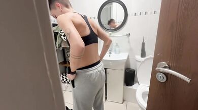 Spying on my hot friend in the shower.. (more on OF @girlsonfilm333)