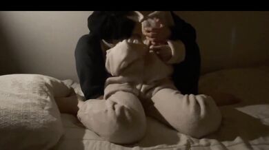 Japanese lesbian Sakuno wears soft pajamas and is deliciously eaten by Sono.