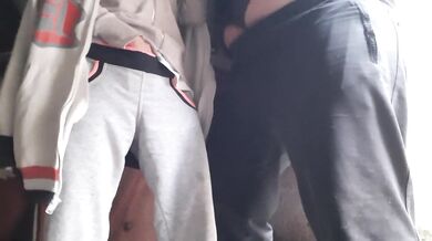 First we cum in our clothes, then we cum on our hands, and then we cum in each other’s hands