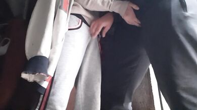 First we cum in our clothes, then we cum on our hands, and then we cum in each other’s hands