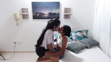 passionate lesbian kiss of a couple