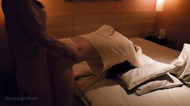 【Japanese lesbian】Fully clothed...with strap-on from behind..