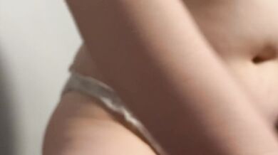 Scissoring in the black and white hot panties