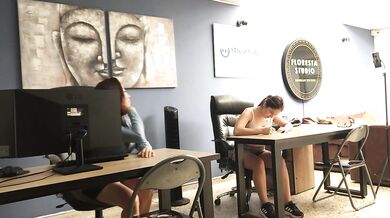 My hot secretaries are recorded having sex in the office