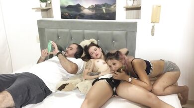 I ask my girlfriend to fuck me with a strap-on in front of my stepdad.