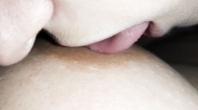 She diligently and hotly licks, kisses and sucks my nipples - IkaSmokS
