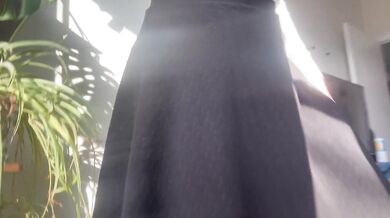 Lifting my skirt and masturbating through my panties