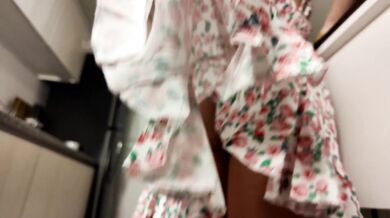 Stepmom gets unexpected sex right in the kitchen with a huge creampie