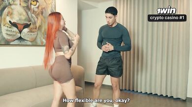 From exercise to betrayal: Coach fucks her hard while her husband doesn't suspect a thing