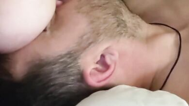 Drinking Sweet Breast milk while Fondling My Cock