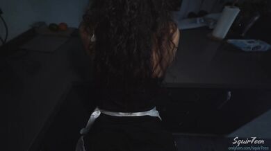 Sexy cleaner lady seduced husband with her big ass