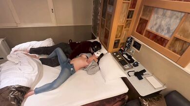 Clothed sex! Massive ejaculation in the face!