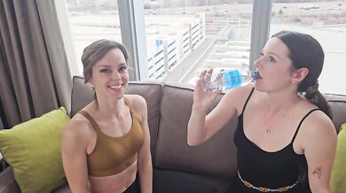 Serenity Cox & Nadia Foxx Fuck Their Trainer After The Gym | Threesome | POV Double Facial