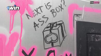 Pretty girl gets fucked by two dicks through the toilet walls Gloryhole - pinkloving