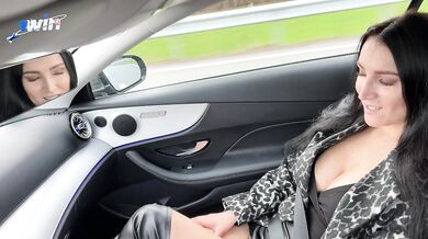Hot stepmom sucks stepson's dick in his dad's car