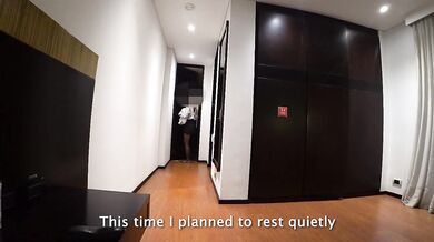 Sleazy HOTEL MAID stuck in closet and accidentally sat on my big dick