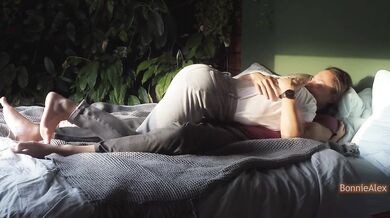 Romantic couple Relaxing and enjoying each other in the sunshine