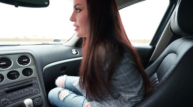 POV blowjob in a car in the parking lot