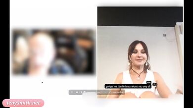 Practice English. Jeny Smith teases english teacher online