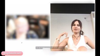 Practice English. Jeny Smith teases english teacher online