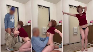 A big-breasted MILF gets fucked by a deliveryman who penetrates her raw and comes inside her.