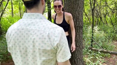 Wife fucks 2 guys and gets double creampie in public while out running / Sloppy seconds / Yoga pants