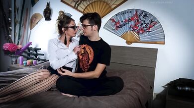 Milf fucks virgin! Milf Seduces a barely legal 18 yo nerdy loser virgin boy. Amateur milf fucks boy!