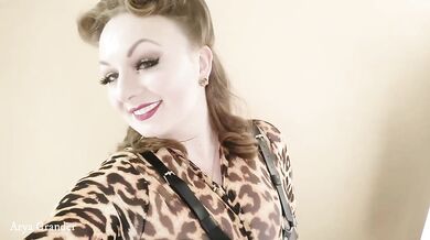 Backstage from fetish photosession, spandex leopard print catsuit and leather thigh high boots