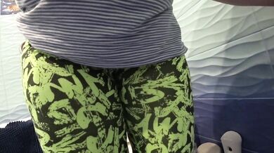 Pissing mature bbw milf with hairy pussy. POV