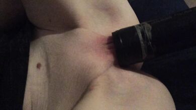 Getting my pussy sucked on with a vacuum cleaner until it swells up