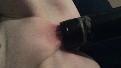 Getting my pussy sucked on with a vacuum cleaner until it swells up