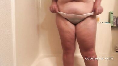 Big Tit BBW Milf Gets Wet in White Bra and Thong