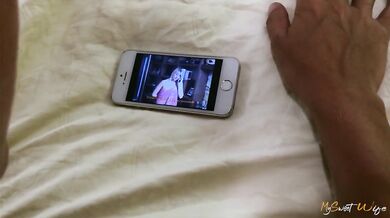 My wife masturbate herself with a brush while watching porn