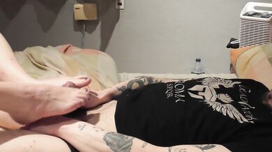 My busty lover tells me to suck her feet, it gets horny
