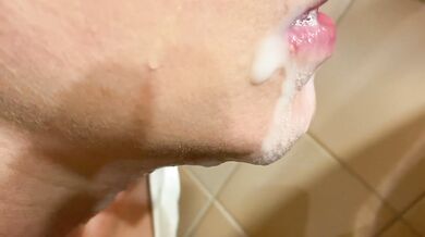 Deep Throad Blow Job with a lot cum in my mouth next he Pee on my Big Tits