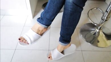 foot worship during houseworks