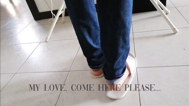 foot worship during houseworks