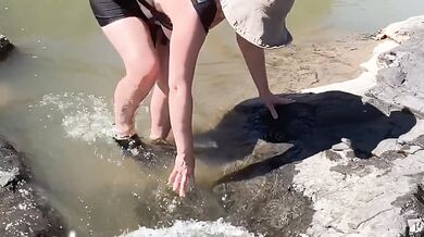 Real Life Risky Nude Beach Public Hike, Sun, Play & Fuck. Huge Cumshot
