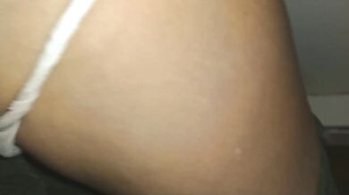 Trapped co-worker in break room and jerk off on her clit cum on panties