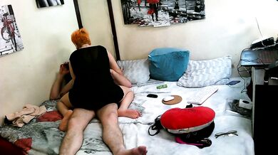 The lascivious red-haired mature bitch cheerfully sucks a cock in close-up & fucking hard! Hot mom!